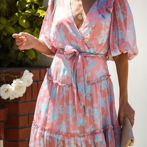 “Big Reveal Tiered Tie Dress” from Vici